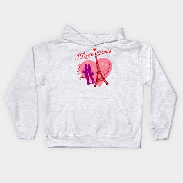 I Love Paris Kids Hoodie by PLAYDIGITAL2020